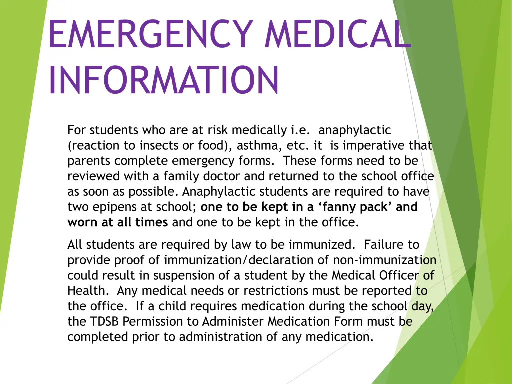 emergency medical information