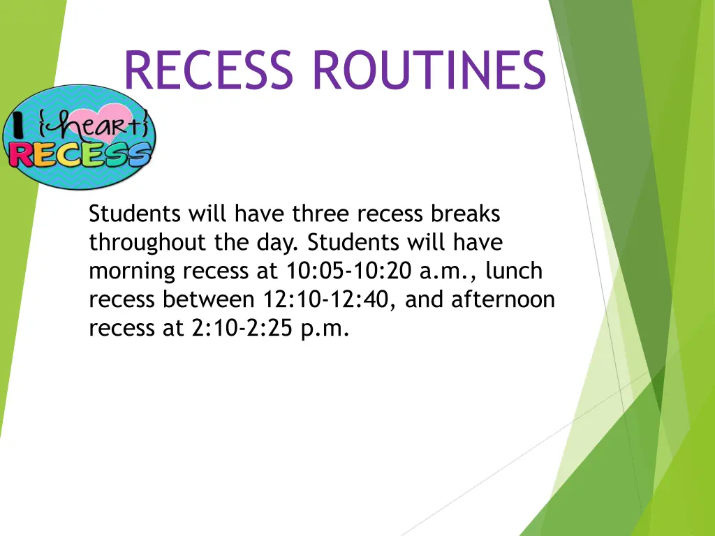 recess routines