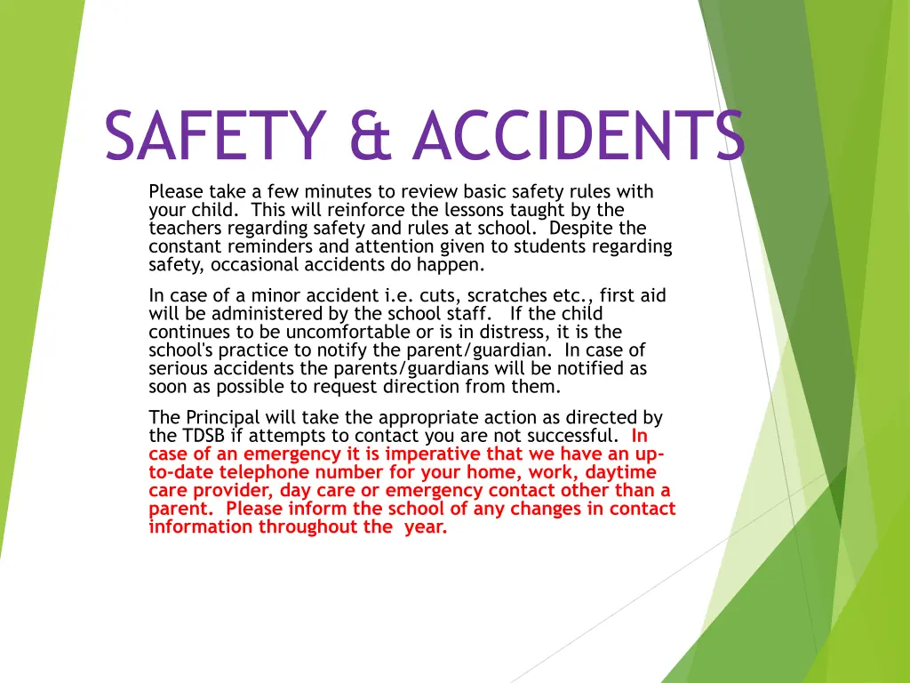 safety accidents please take a few minutes