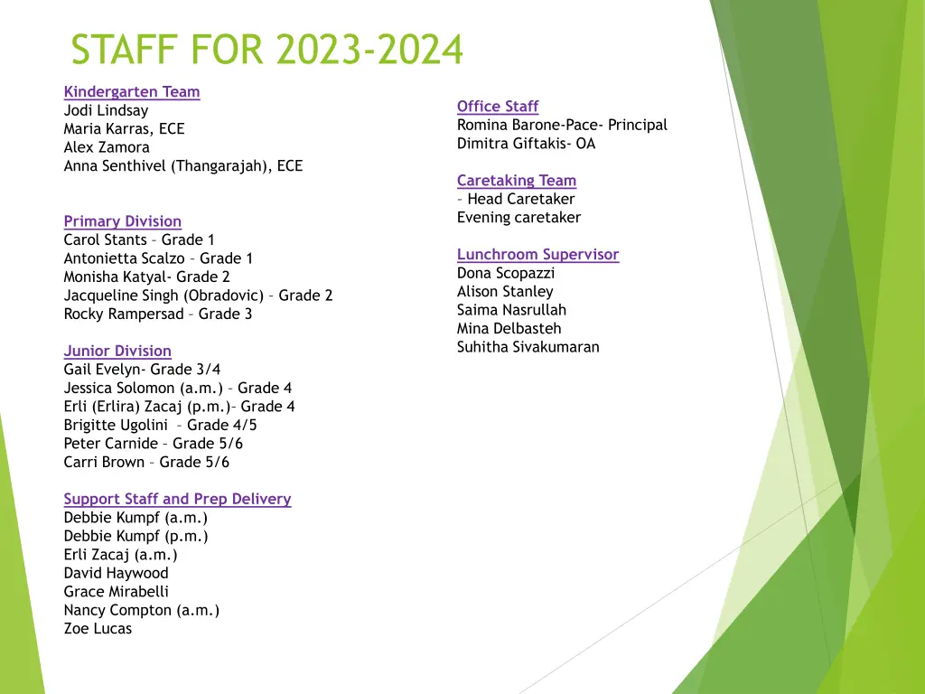 staff for 2023 2024