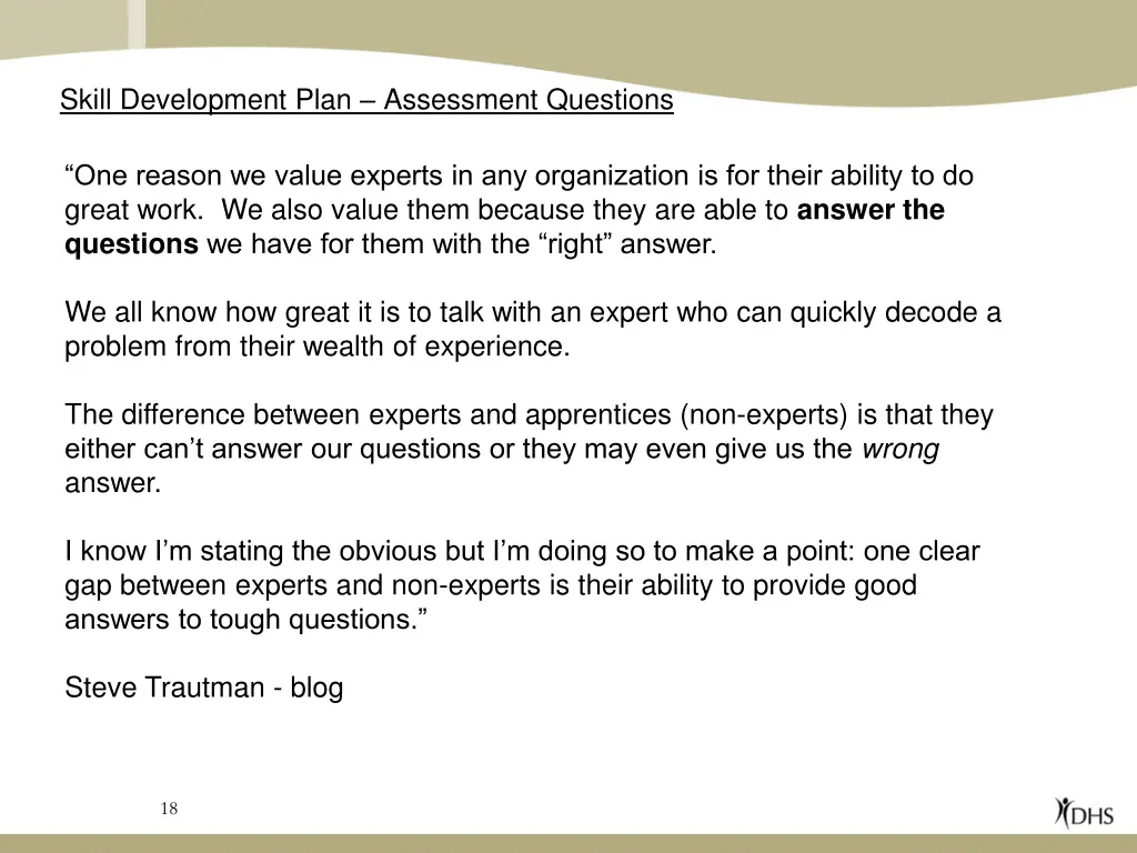 skill development plan assessment questions