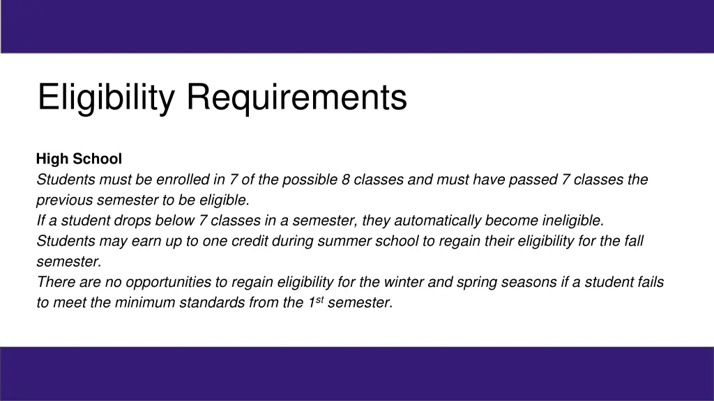 eligibility requirements