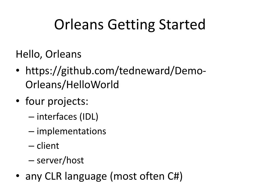 orleans getting started 1