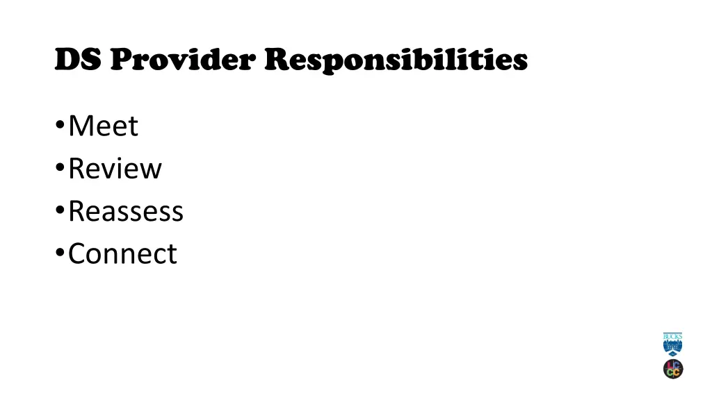 ds provider responsibilities