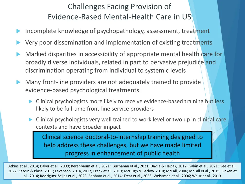 challenges facing provision of evidence based