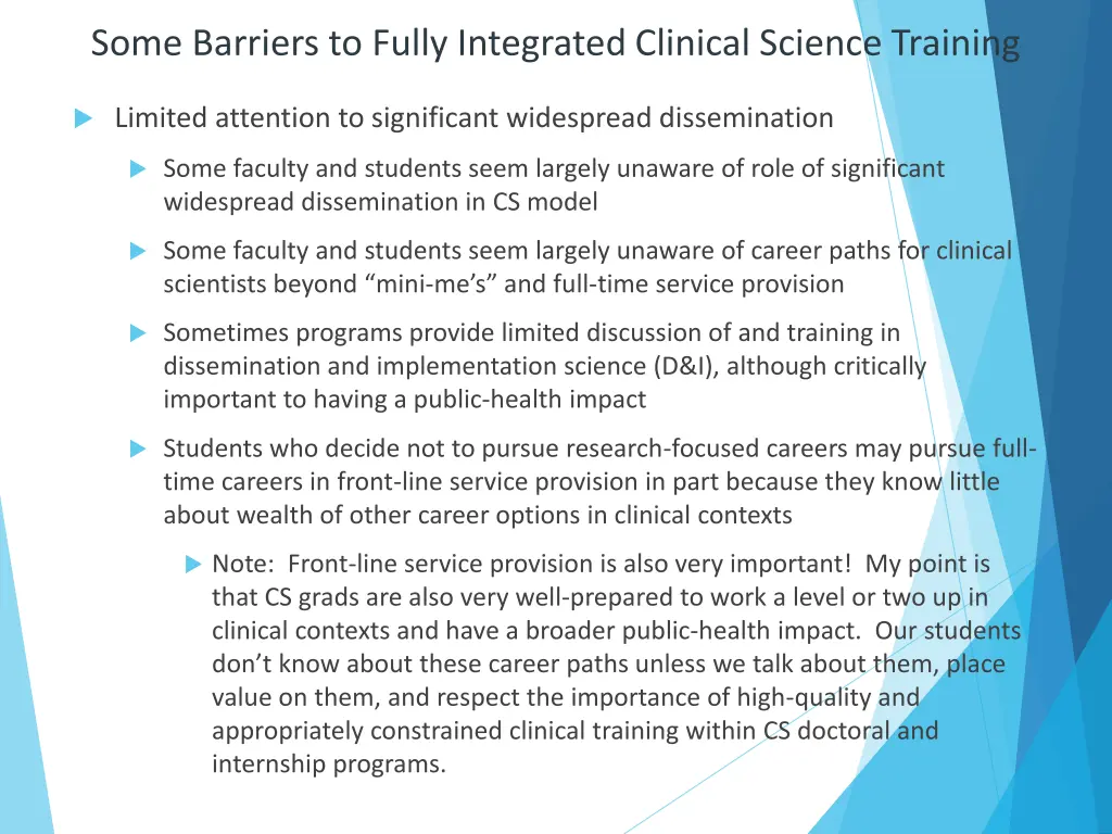 some barriers to fully integrated clinical 1