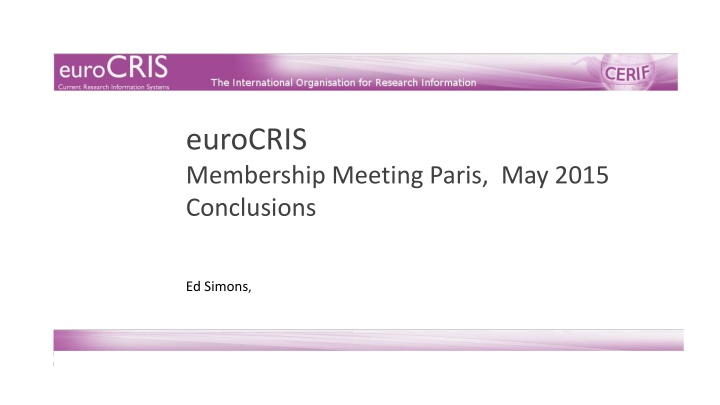 eurocris membership meeting paris may 2015