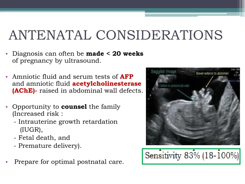 antenatal considerations