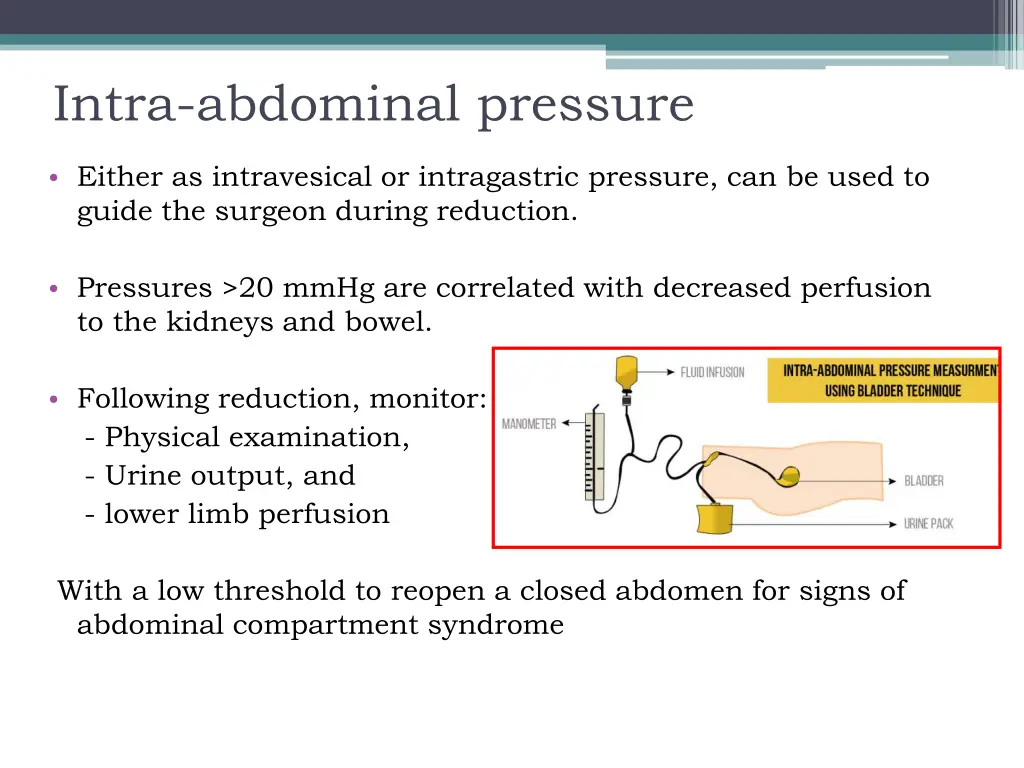 intra abdominal pressure