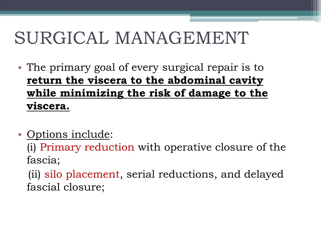 surgical management