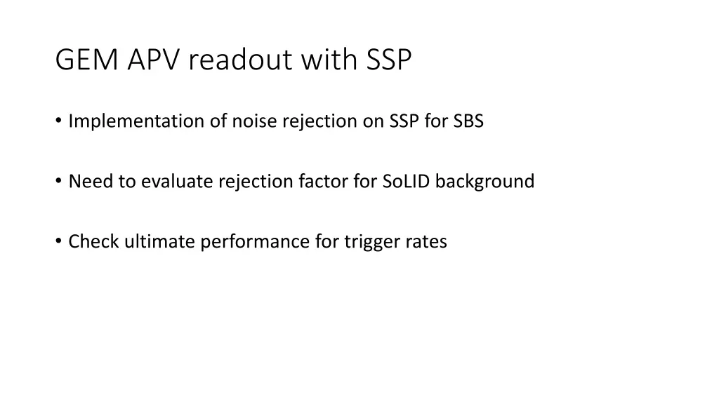 gem apv readout with ssp