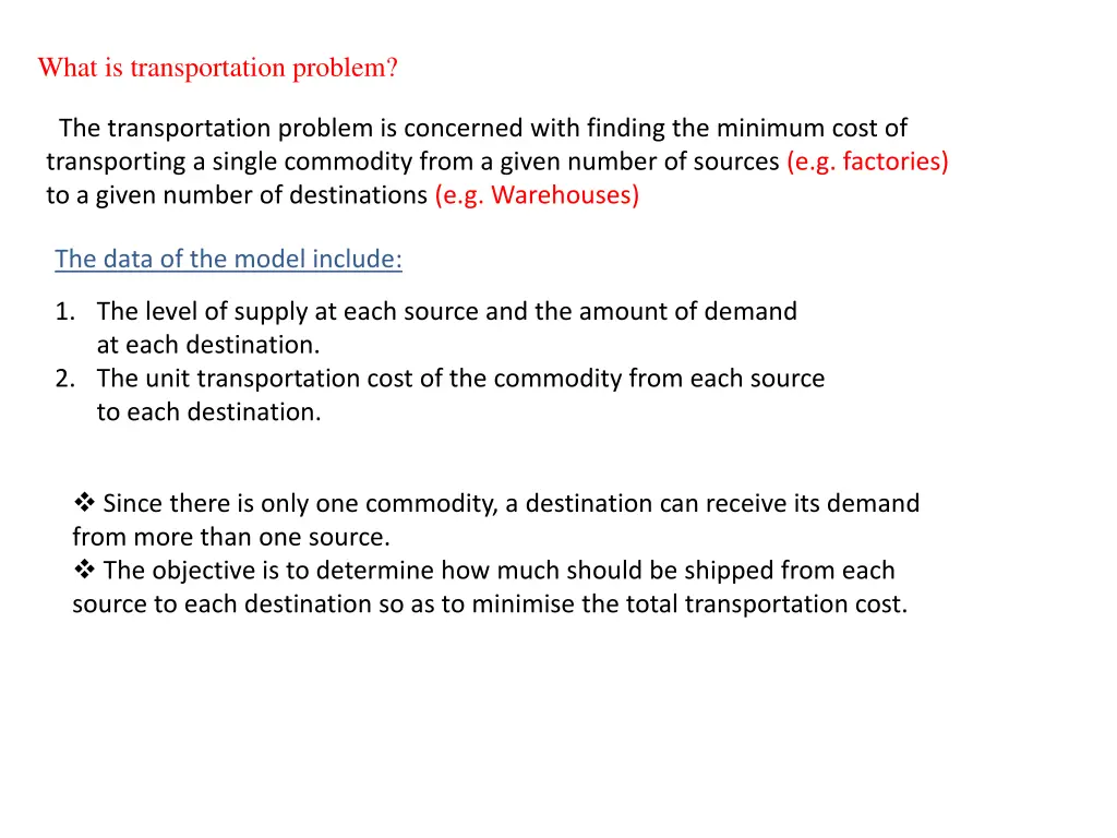 what is transportation problem