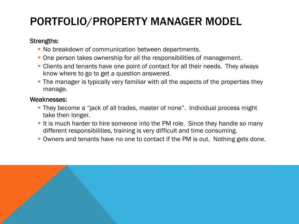 portfolio property manager model