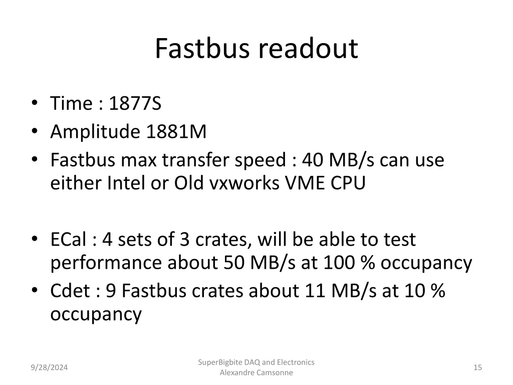 fastbus readout