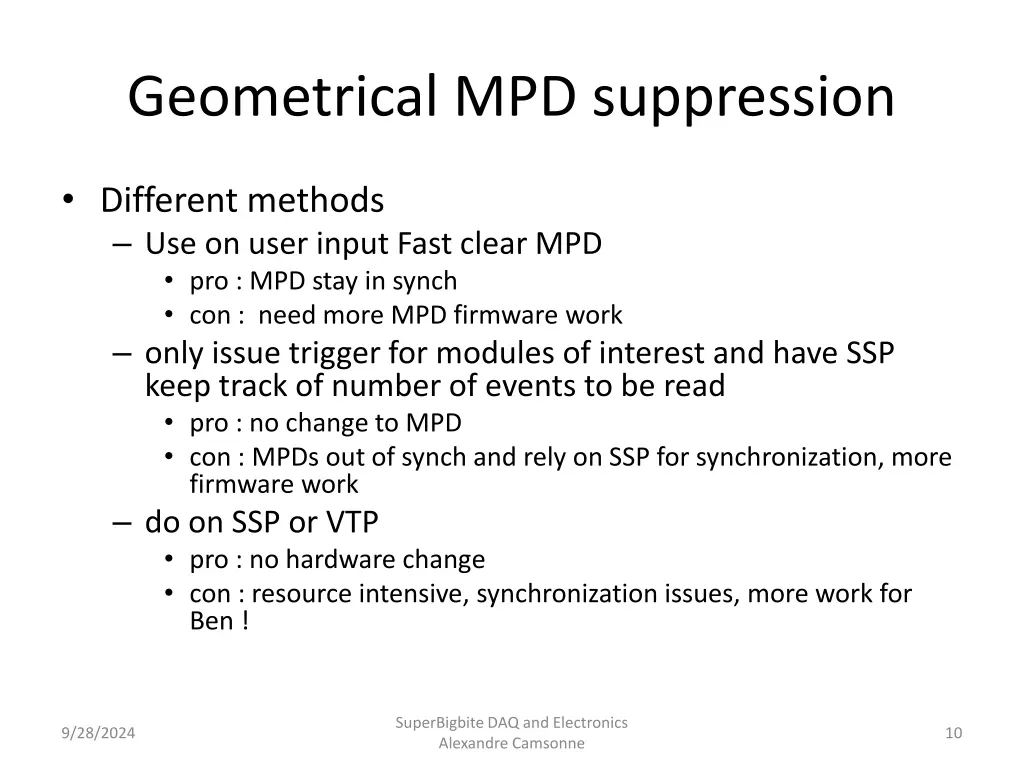 geometrical mpd suppression