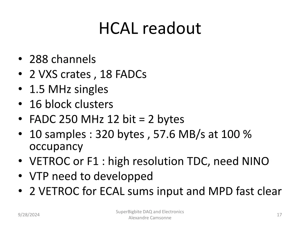 hcal readout