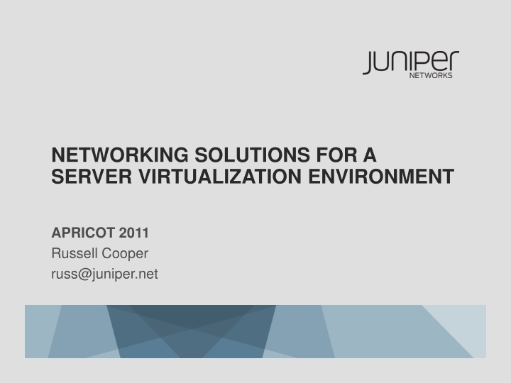 networking solutions for a server virtualization