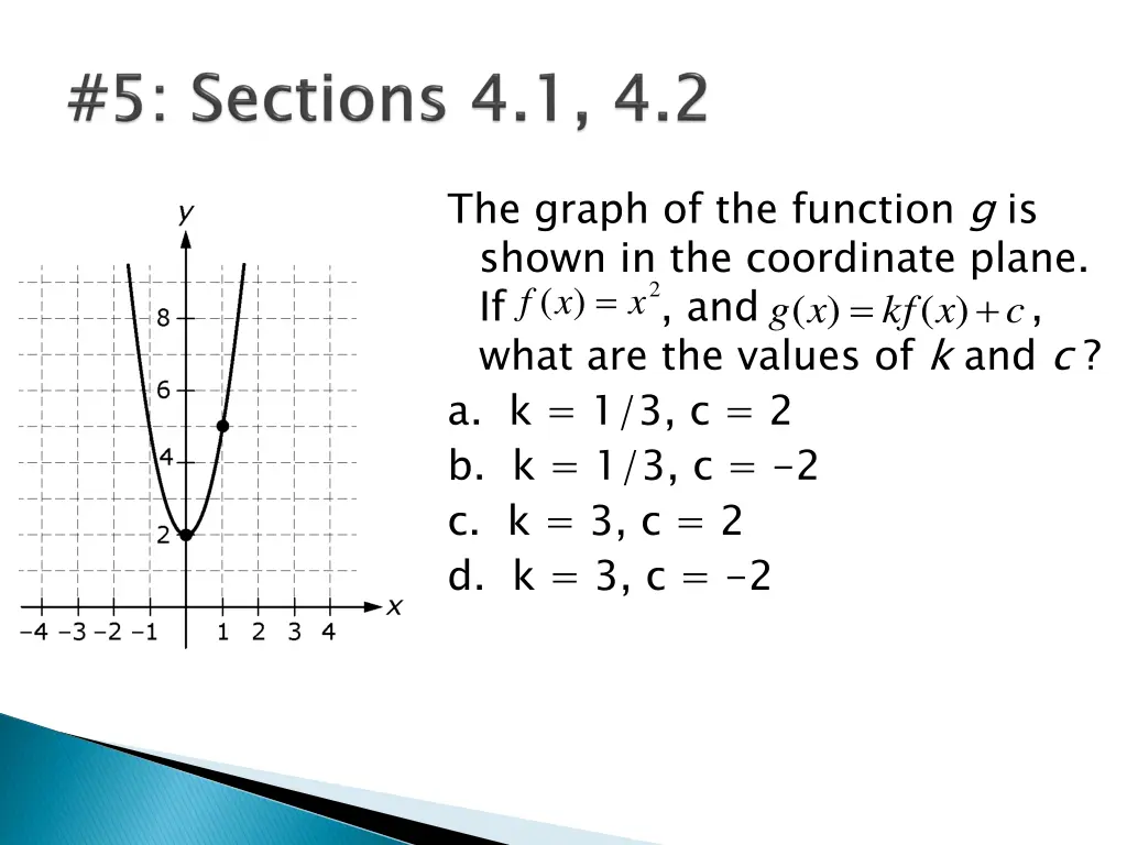 the graph of the function g is shown