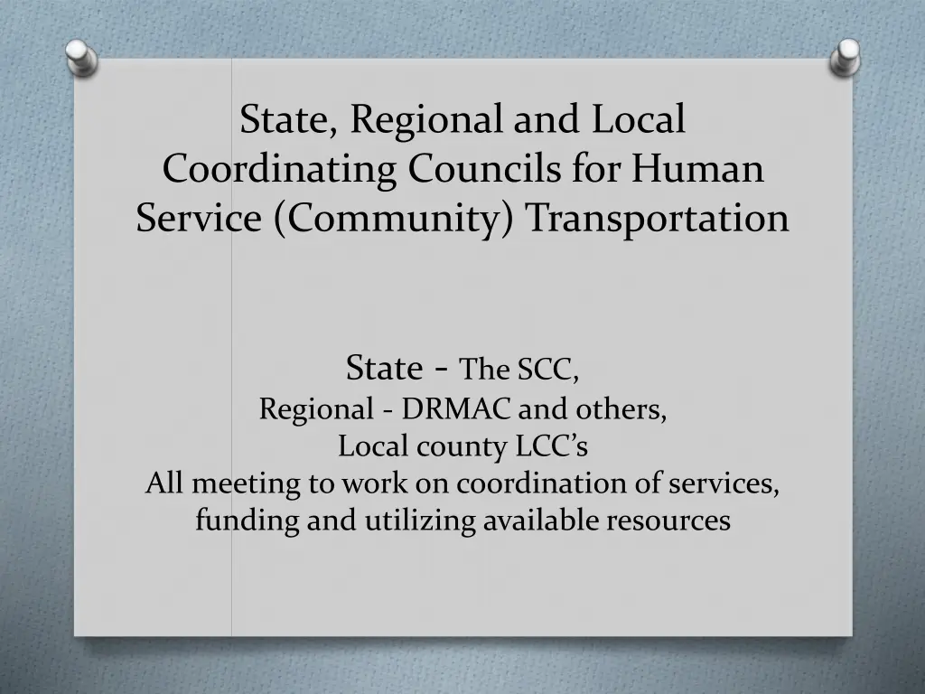 state regional and local coordinating councils