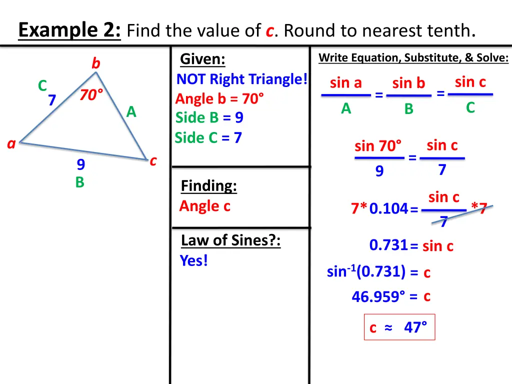 example 2 find the value of c round to nearest