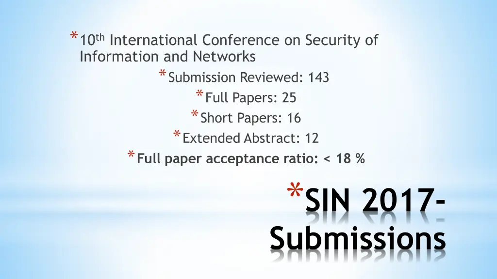 10 th international conference on security