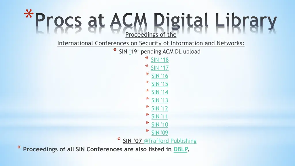 procs at acm digital library proceedings