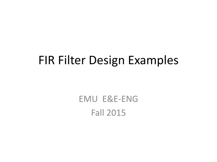 fir filter design examples