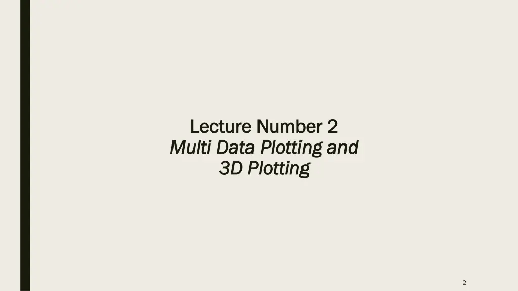 lecture number 2 lecture number 2 multi data