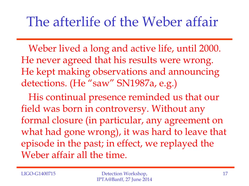 the afterlife of the weber affair