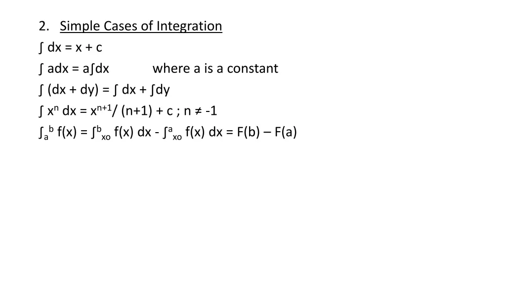 2 simple cases of integration