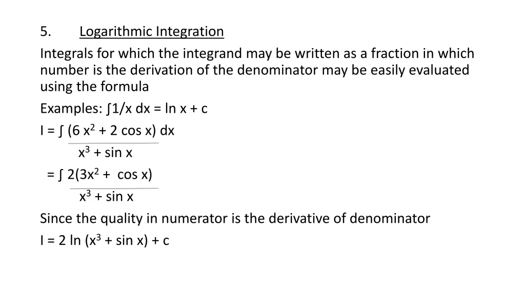 5 integrals for which the integrand