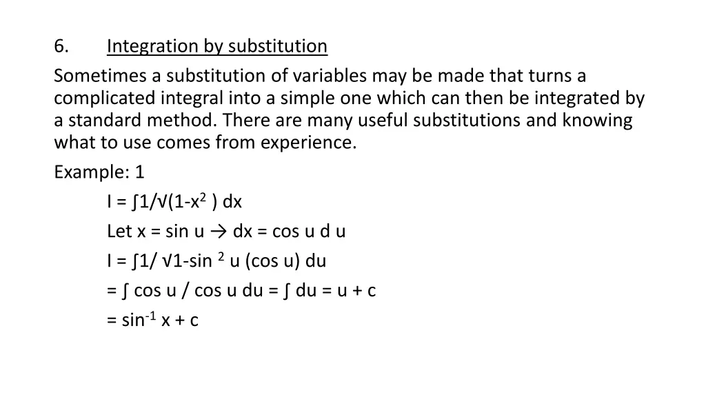 6 sometimes a substitution of variables