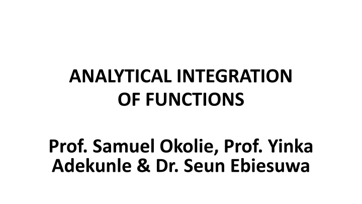 analytical integration of functions