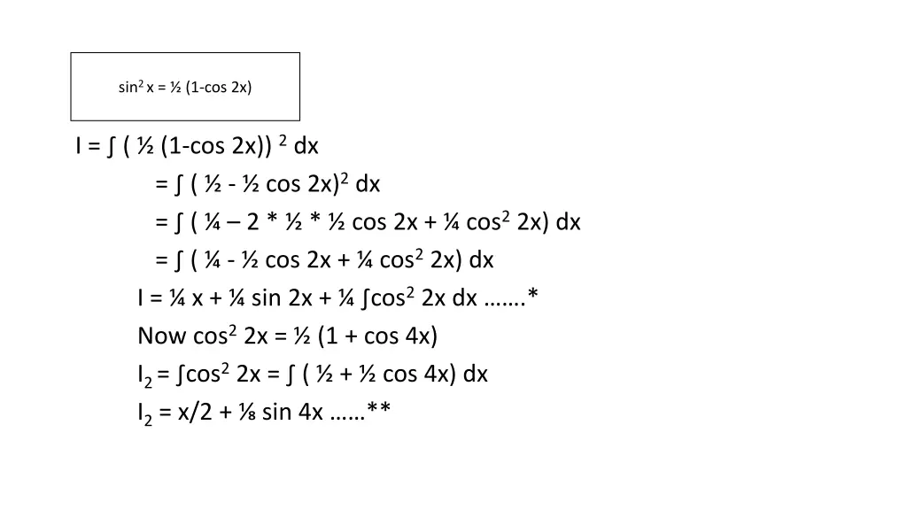 sin 2 x 1 cos 2x