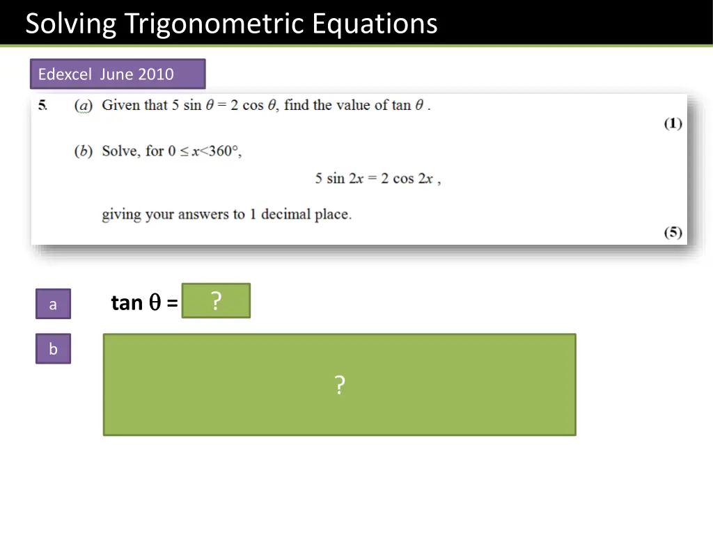 solving trigonometric equations 1