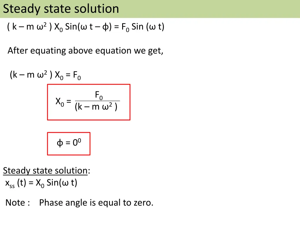 steady state solution