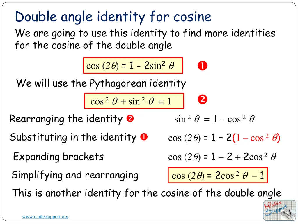 double angle identity for cosine