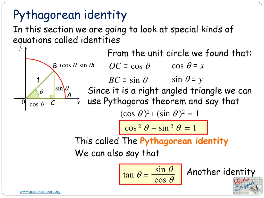 pythagorean identity in this section we are going