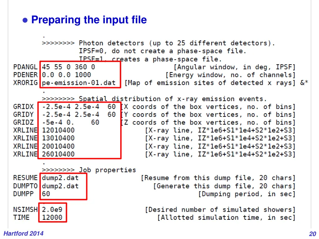 preparing the input file 2