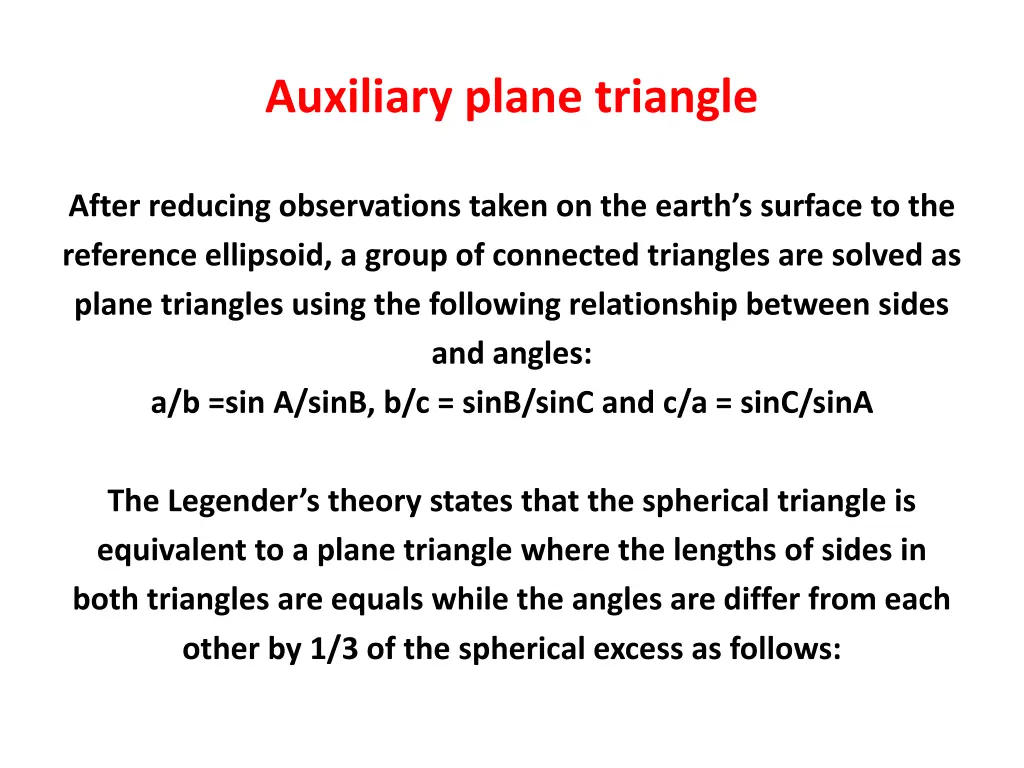 auxiliary plane triangle