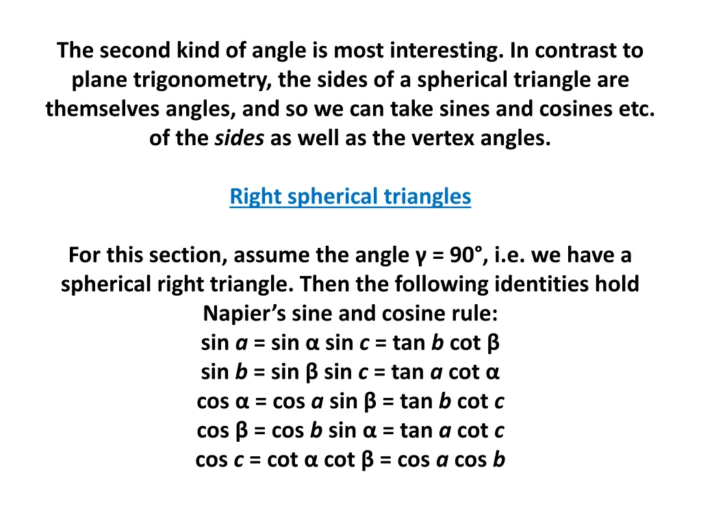 the second kind of angle is most interesting