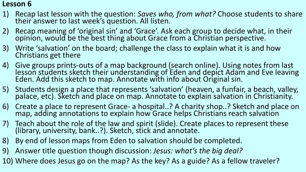 lesson 6 1 recap last lesson with the question