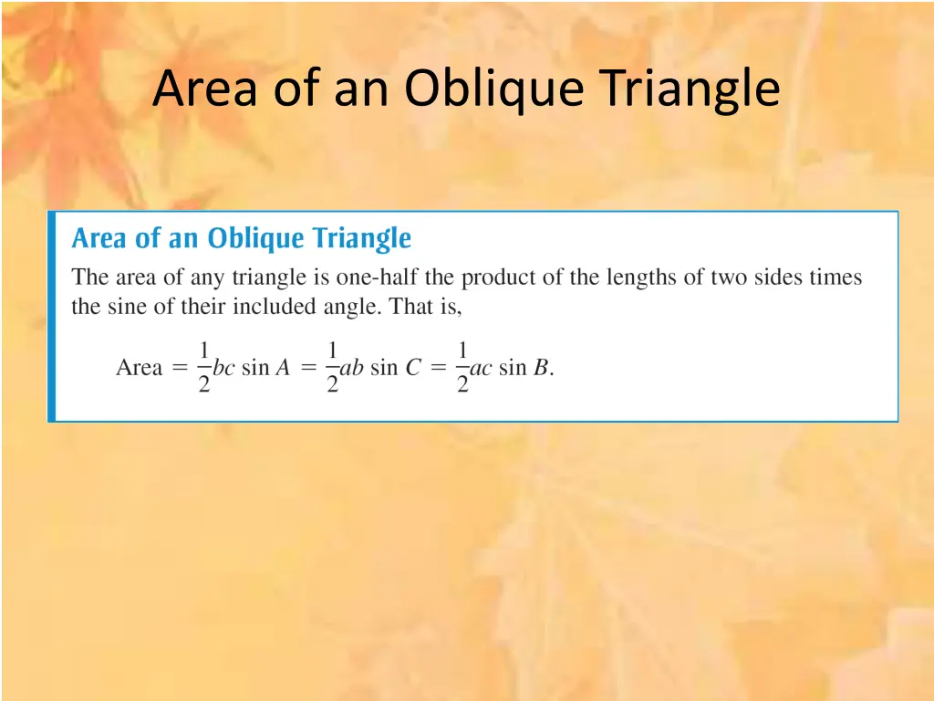 area of an oblique triangle 2