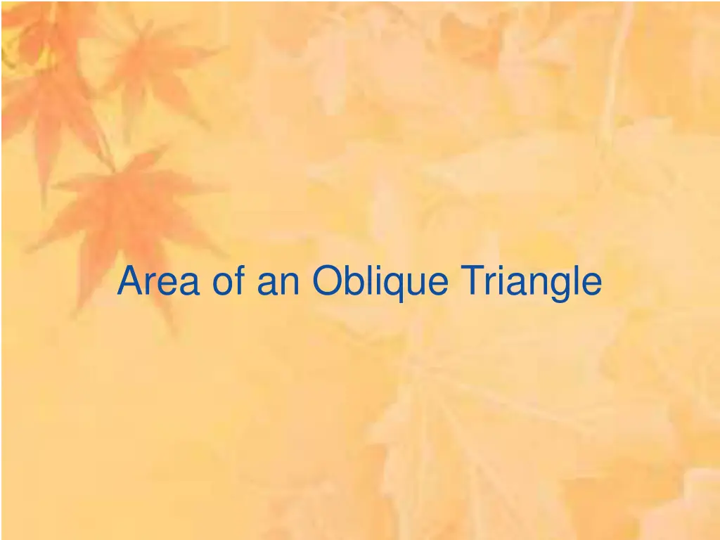 area of an oblique triangle