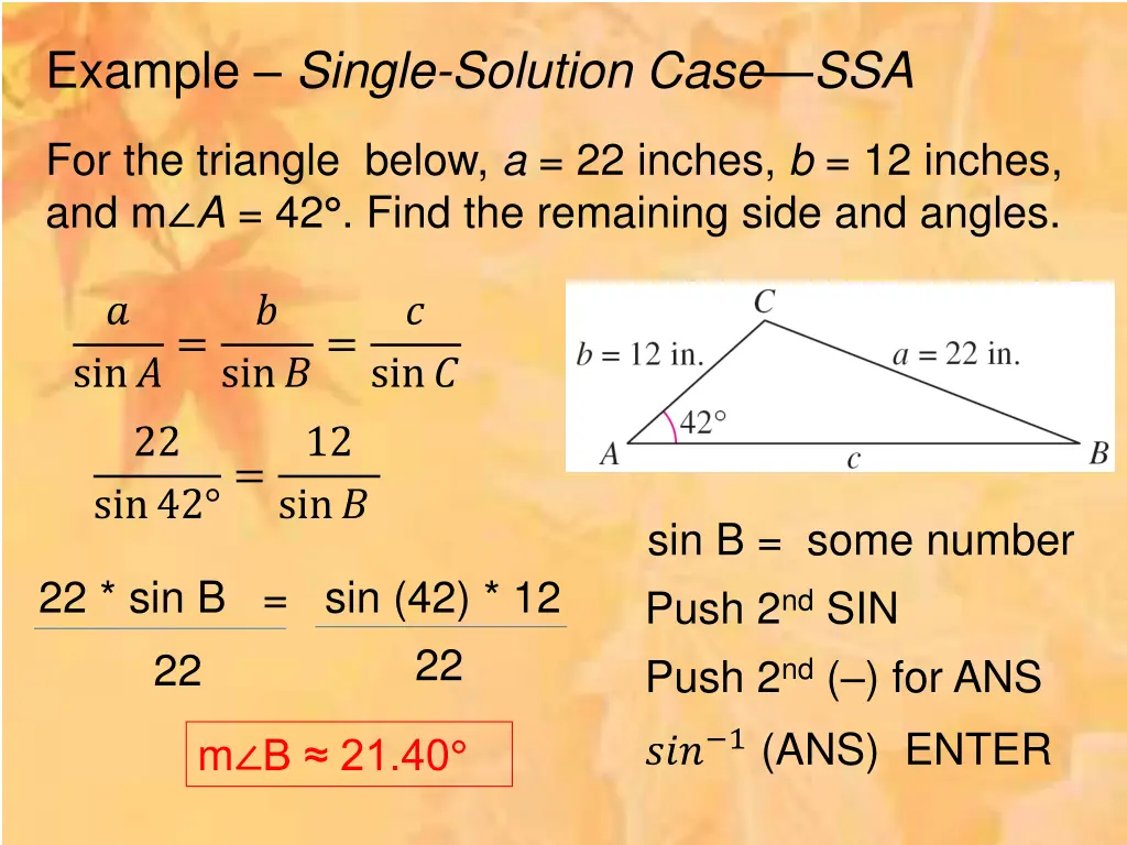 example single solution case ssa