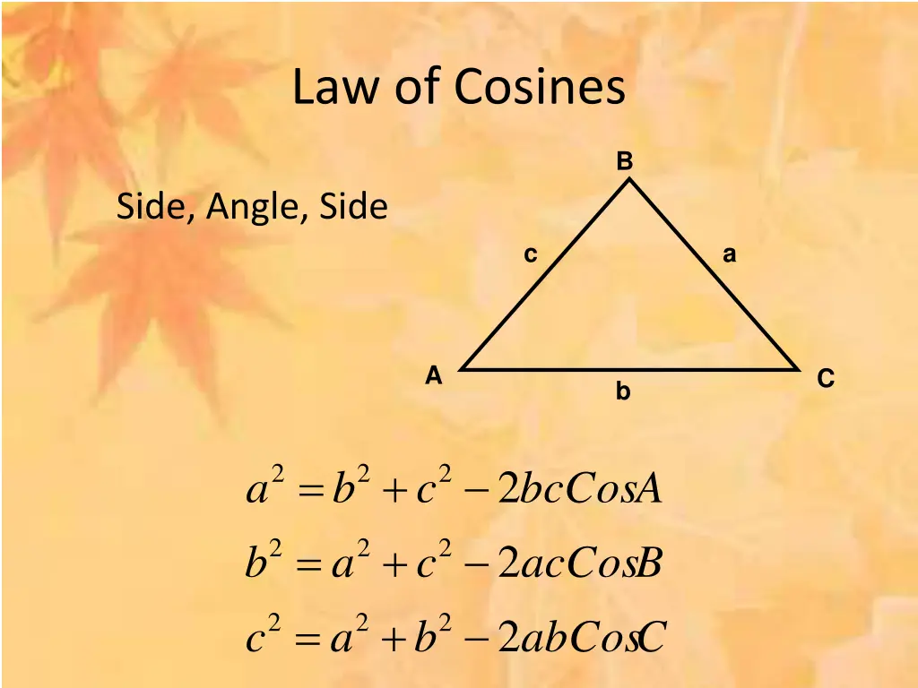 law of cosines 1