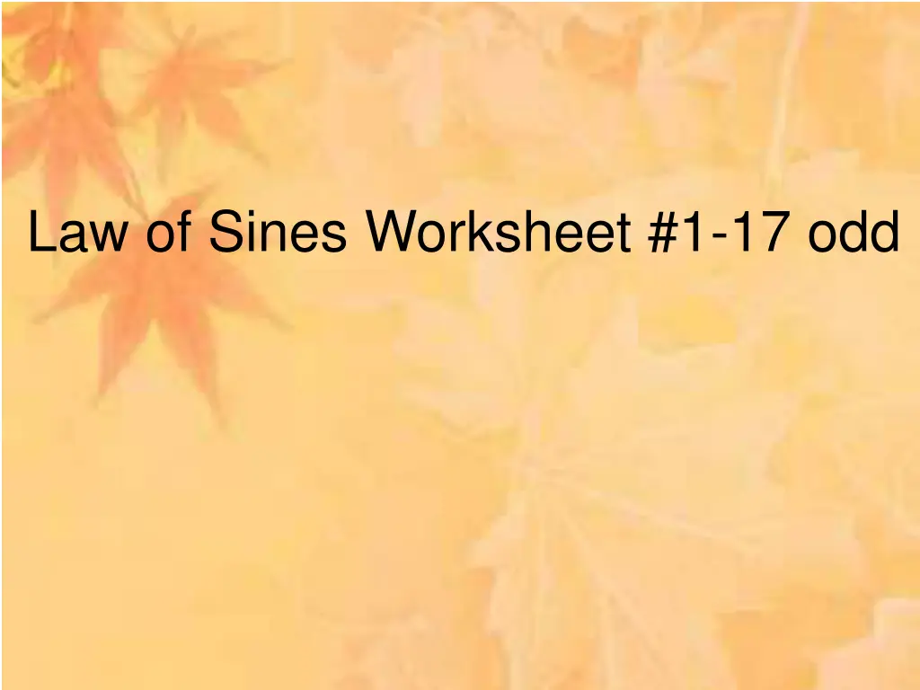 law of sines worksheet 1 17 odd