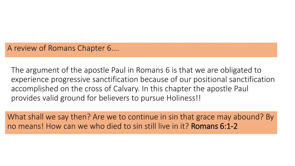 a review of romans chapter 6