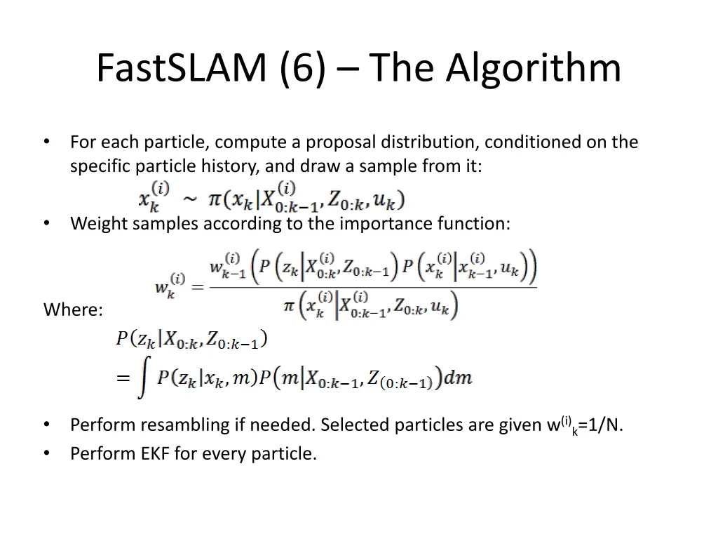 fastslam 6 the algorithm