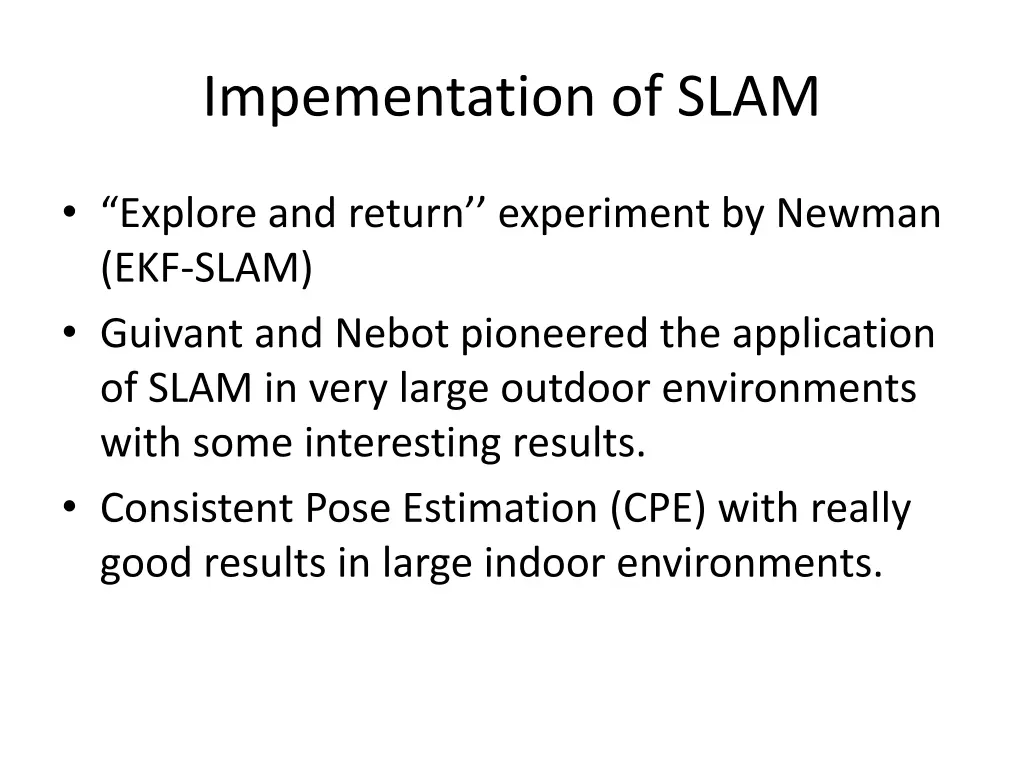 impementation of slam